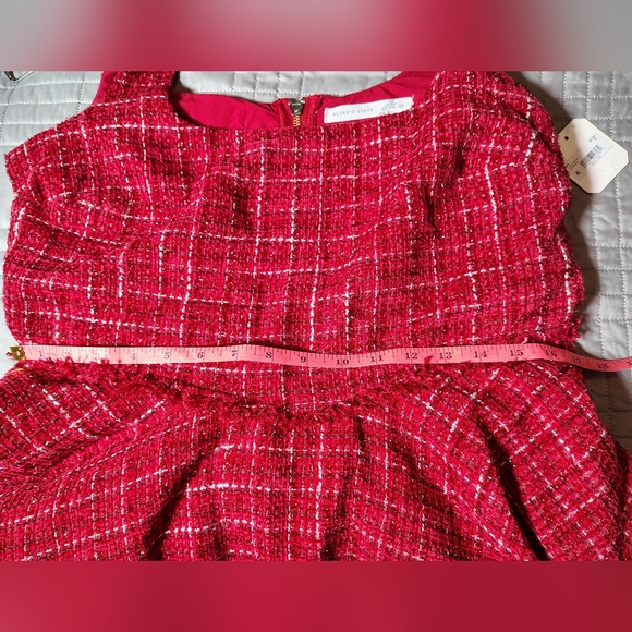 NWT-Altar'd State Chic Red Tweed Ruffled Mini Dress Size XL - Picture 9 of 9